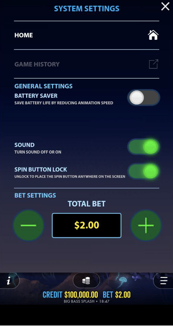 Big Bass Splash mob 7 settings