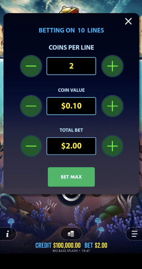 Big Bass Splash mob6 betting lines
